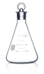 Flask, Erlenmeyer, Glass, 1000ml with Stopper