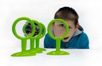 Mirror/lens set on stand