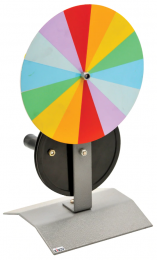 Newton's colour disc, hand driven on stand