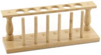 Wooden Test Tube Rack, 6 Hole with Drying Pegs