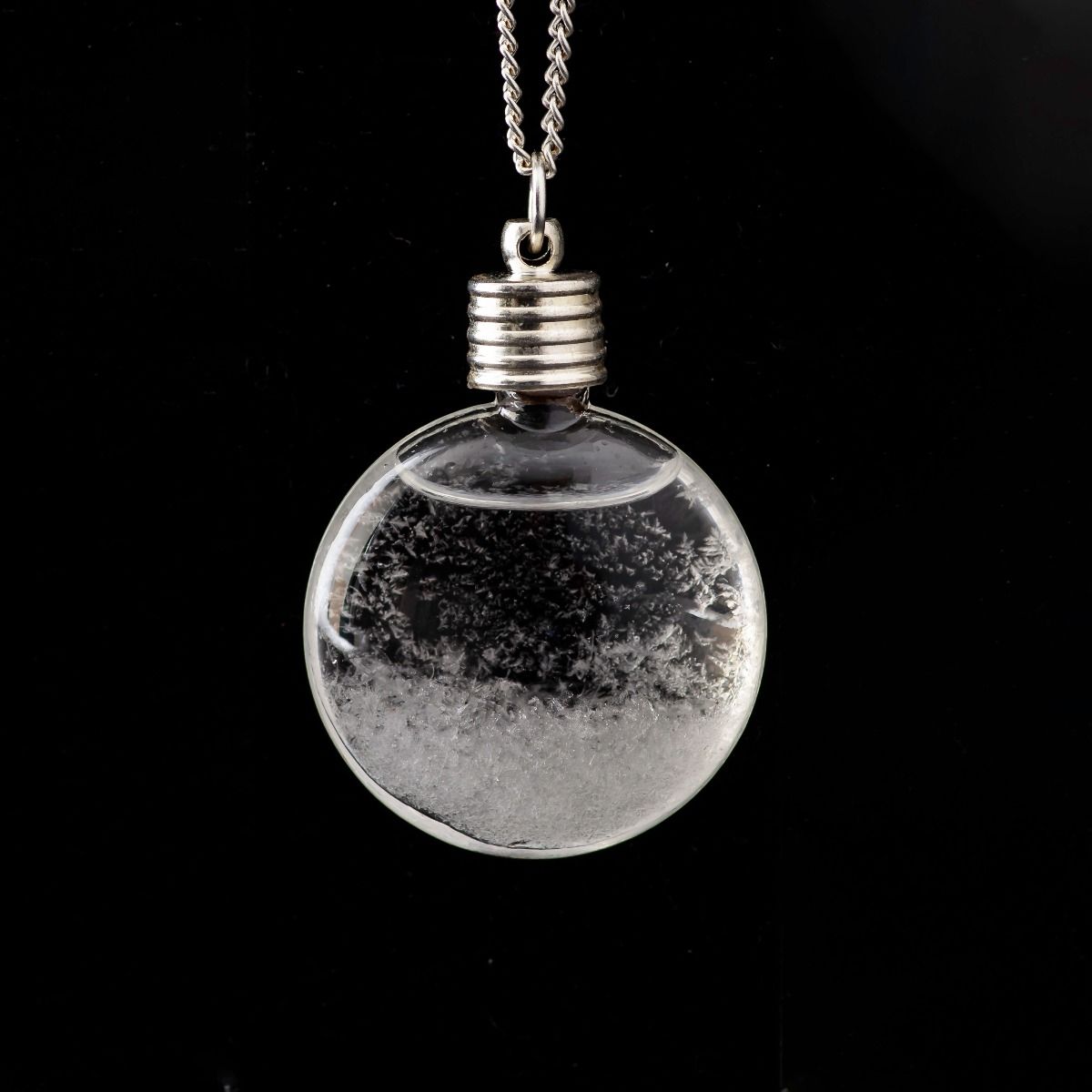 Instant Snowman Storm Glass Necklace
